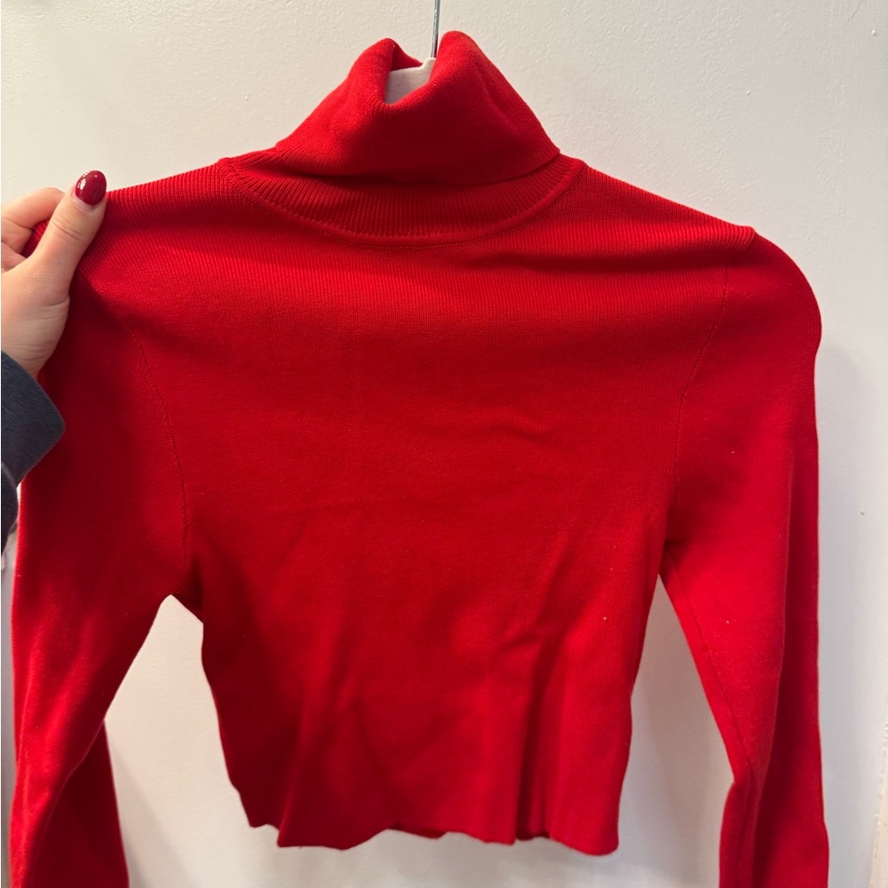 Zara Red Cowl Neck Sweater